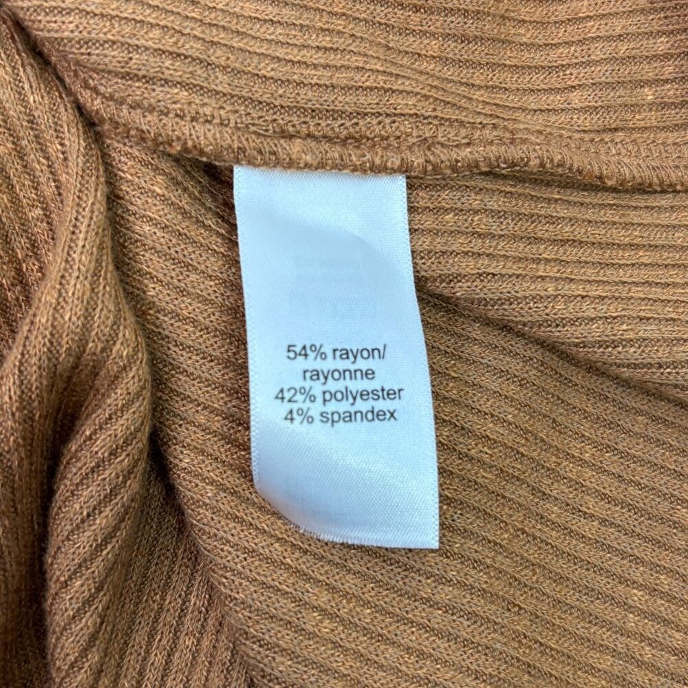 Maurices Top Small Brown‎ Ribbed Knit Long Sleeve Casual Shirt Women's - Picture 11 of 11